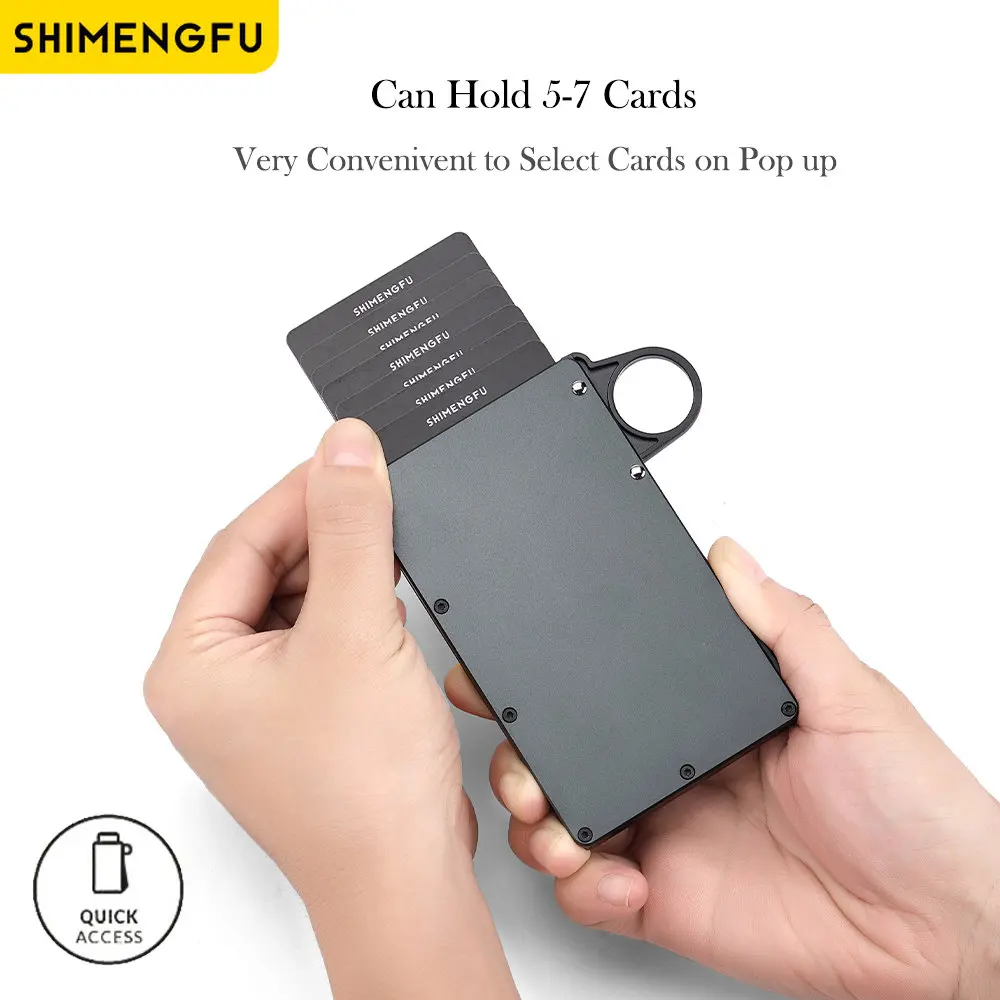 Super Slim Aluminum Pop-up Carteira Wallet Mini Credit Card Wallet Purse Card Holders Men Wallet Thin Small