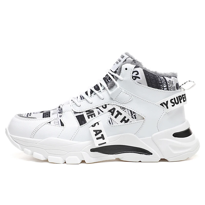 Мужская обувь зимняя модная новинка 2024 молодежные высокие нескользящие