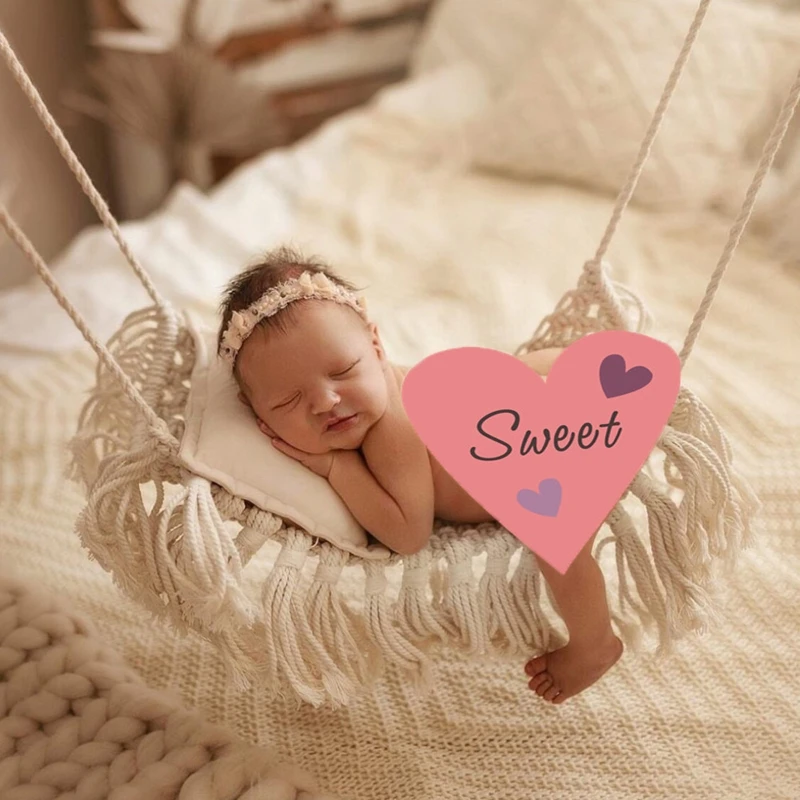 

Белая вязаная крючком подвесная кровать для новорожденных реквизит для фотосъемки