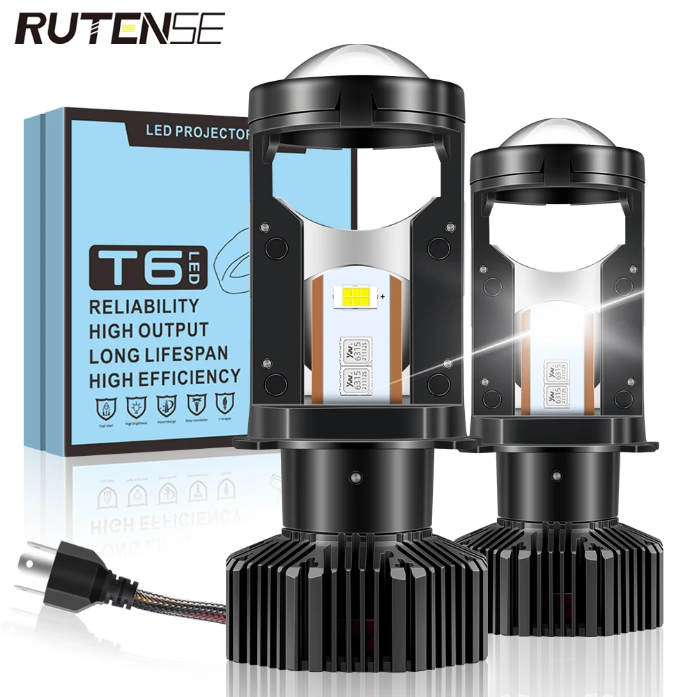 

T6 H4 LED Lights Mini Projector Lens LED Headlights Auto 6000K Car Headlight LED Turbo Fan Super Bright 10000LM High Low Beam