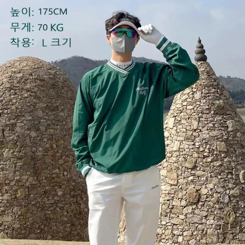 Golf Wear for Men Outdoor Casual Jacket V Neck Design Brand Clothes Fashion All Match Coat for Men and Women