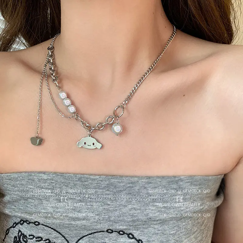 

Cinnamoroll Pendant Neckalces for Women Sexy Sweet Chain Necklaces Fashion Tendy Cinnamoroll Cartoon Figures Choker Necklace New
