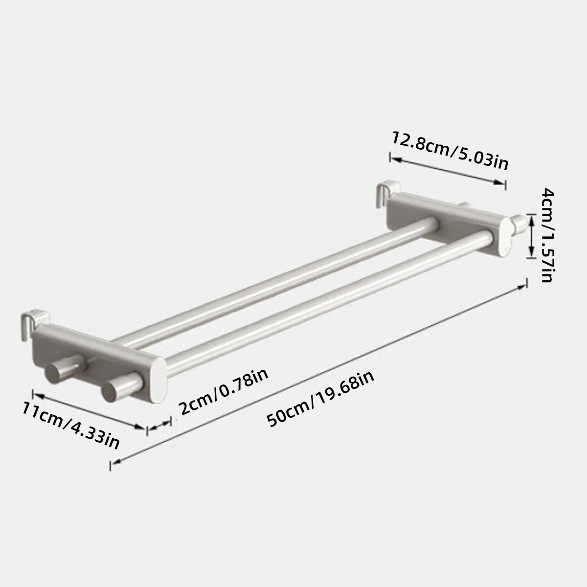 Вешалка для полотенец с двумя стойками 50 см