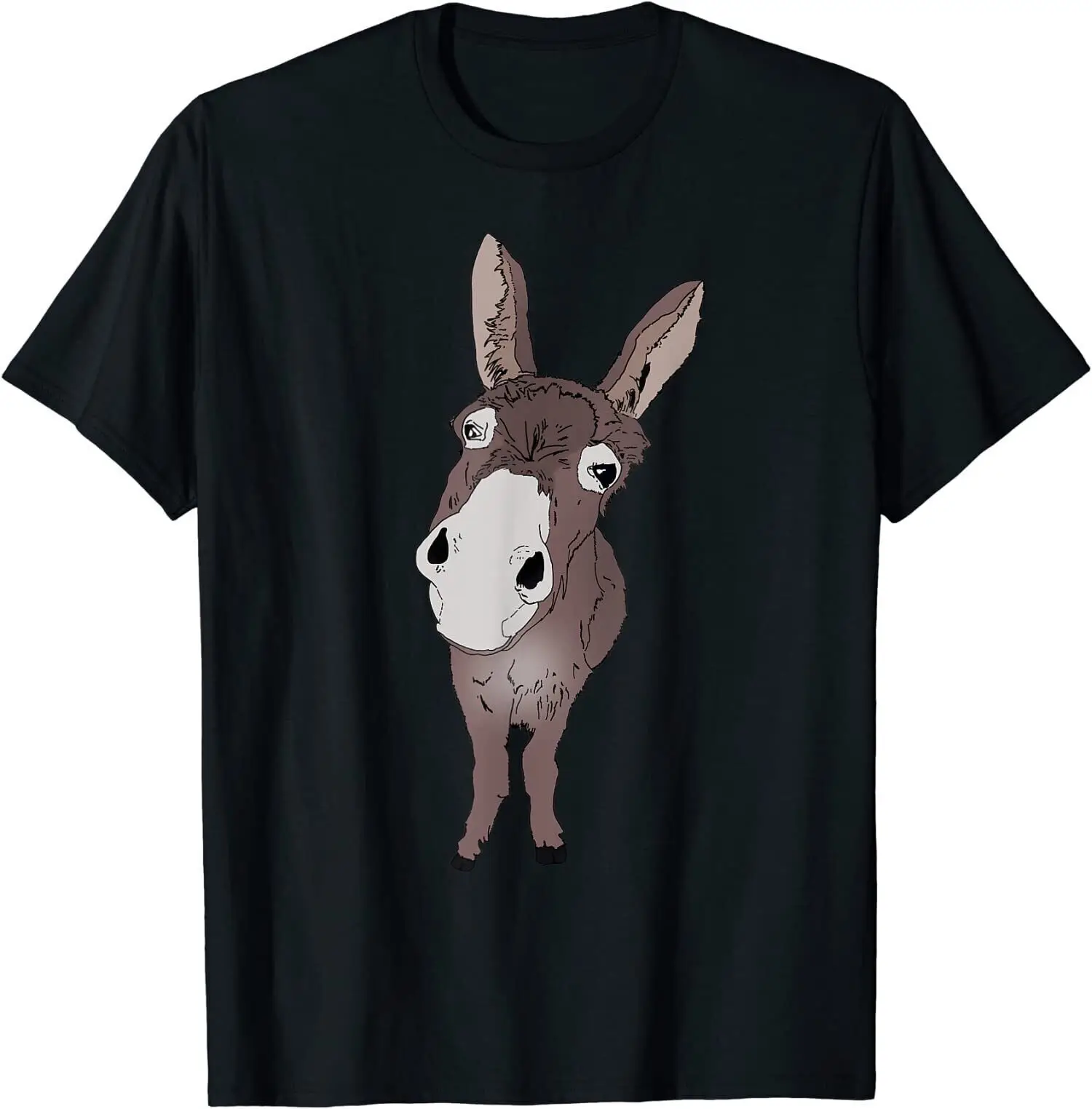 Funny Looking Donkey Cute Gift Idea O-Neck Cotton T Shirt Men Casual Short Sleeve Tees Tops Harajuku Streetwear