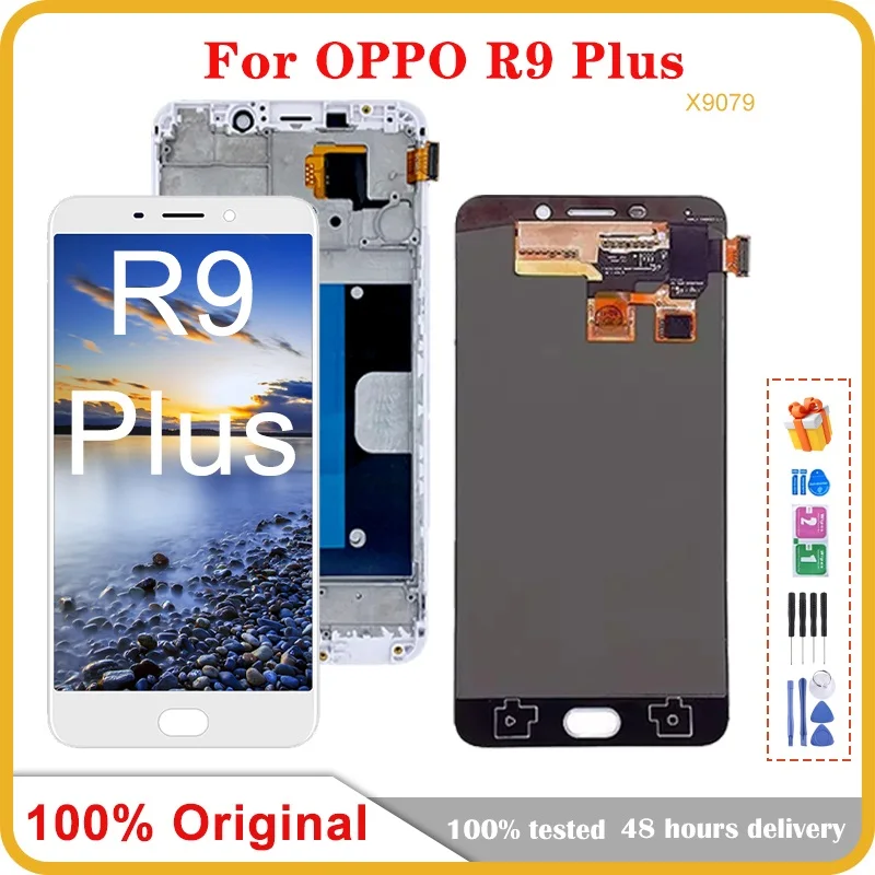 ЖК-дисплей 6,0 дюйма для OPPO R9 Plus, детали для замены рамки для OPPO R9Plus X9079