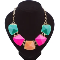 2020 new necklace uniquely designed large plastic resin chain necklace for womens fashion jewelry matte bright color necklace