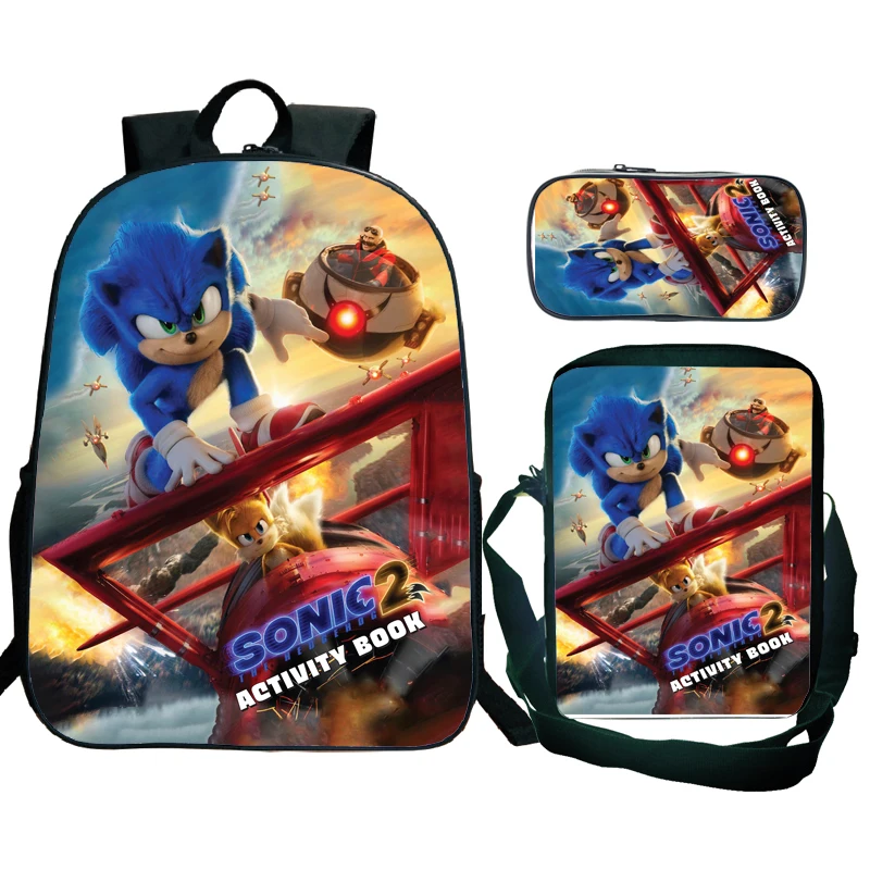 

Чехол-сумка для карандашей с рисунком из мультфильма Sonic 2, 3 шт.