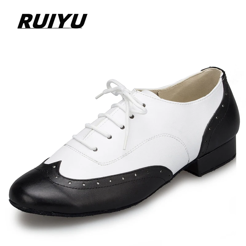 Men's Modern Dance Shoes Performance Competition Standard Sports Shoes Soft Sole 2.5cm with Rumbal Latin Dance Shoes New