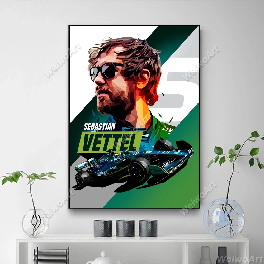 F1 Racing Vettel плакаты Формула 1 автомобиль картина Настенный декор Мотоспорт холст