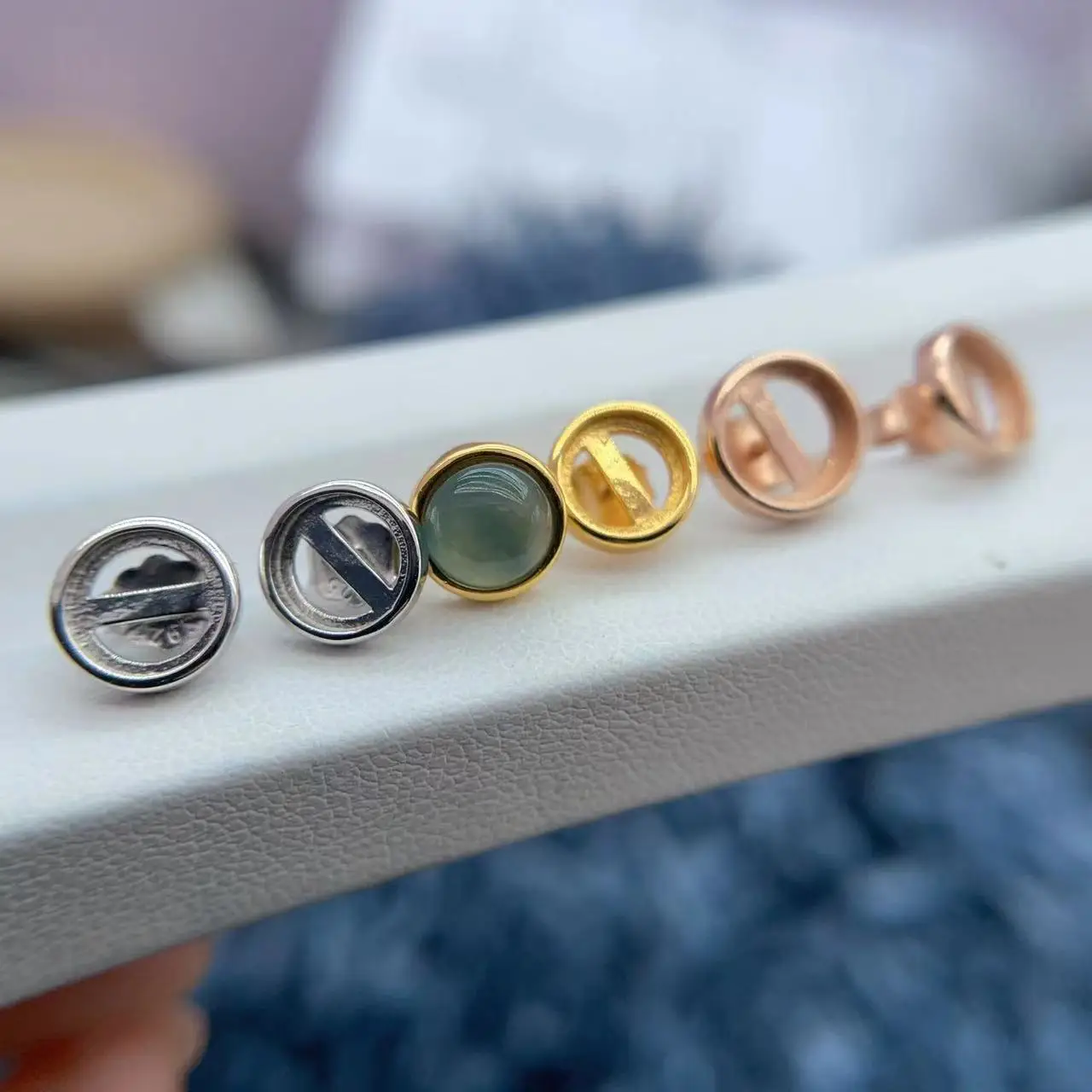 Круглые серьги MeiBaPJ с инкрустацией очаровательные ювелирные изделия из