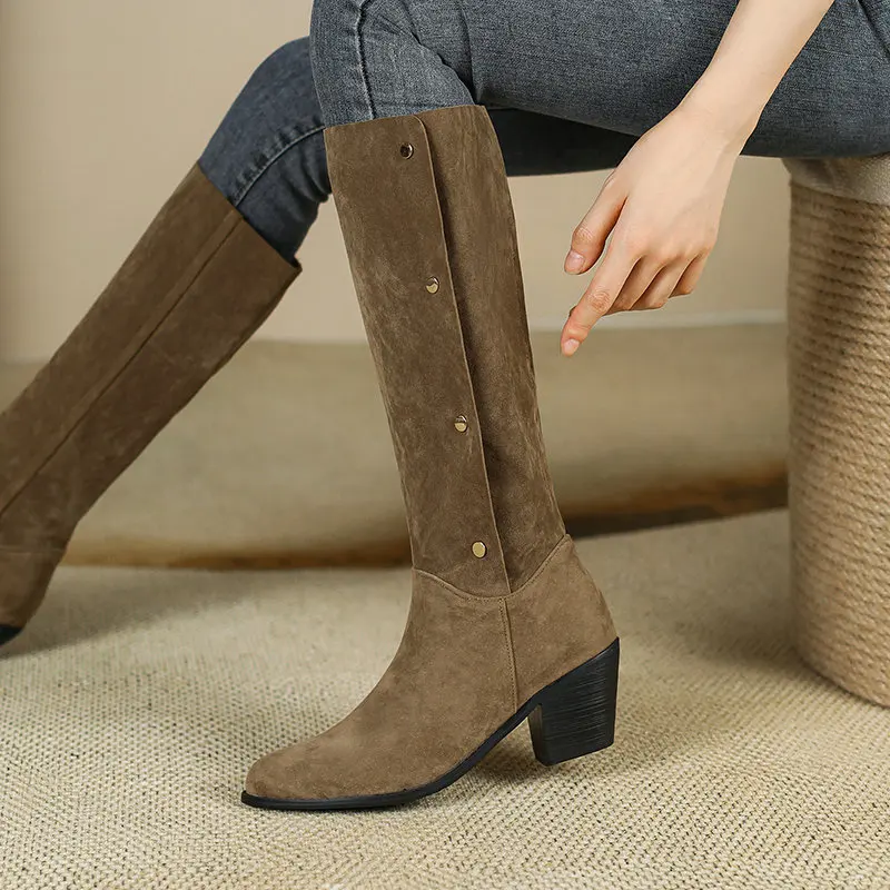 Женские сапоги Челси из искусственной замши ковбойские в западном стиле с