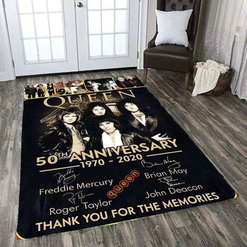 

Band Queen Carpets Music Band Rug for Living Room Bedroom Bedside Decorative Doormat Non-slip Floor Mat Gift Machine Washable