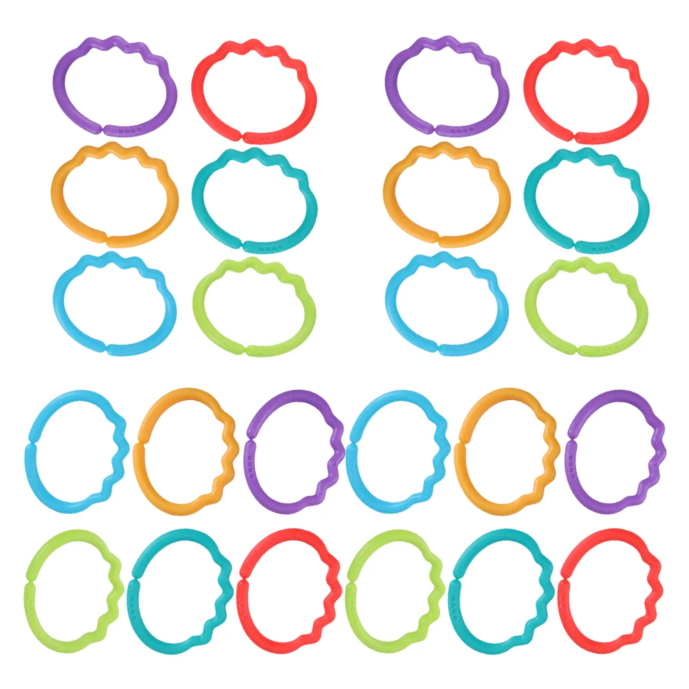 

24Pcs Kids Connecting Ring Toys Infant Comforting Toy Creative Baby Molar Toy