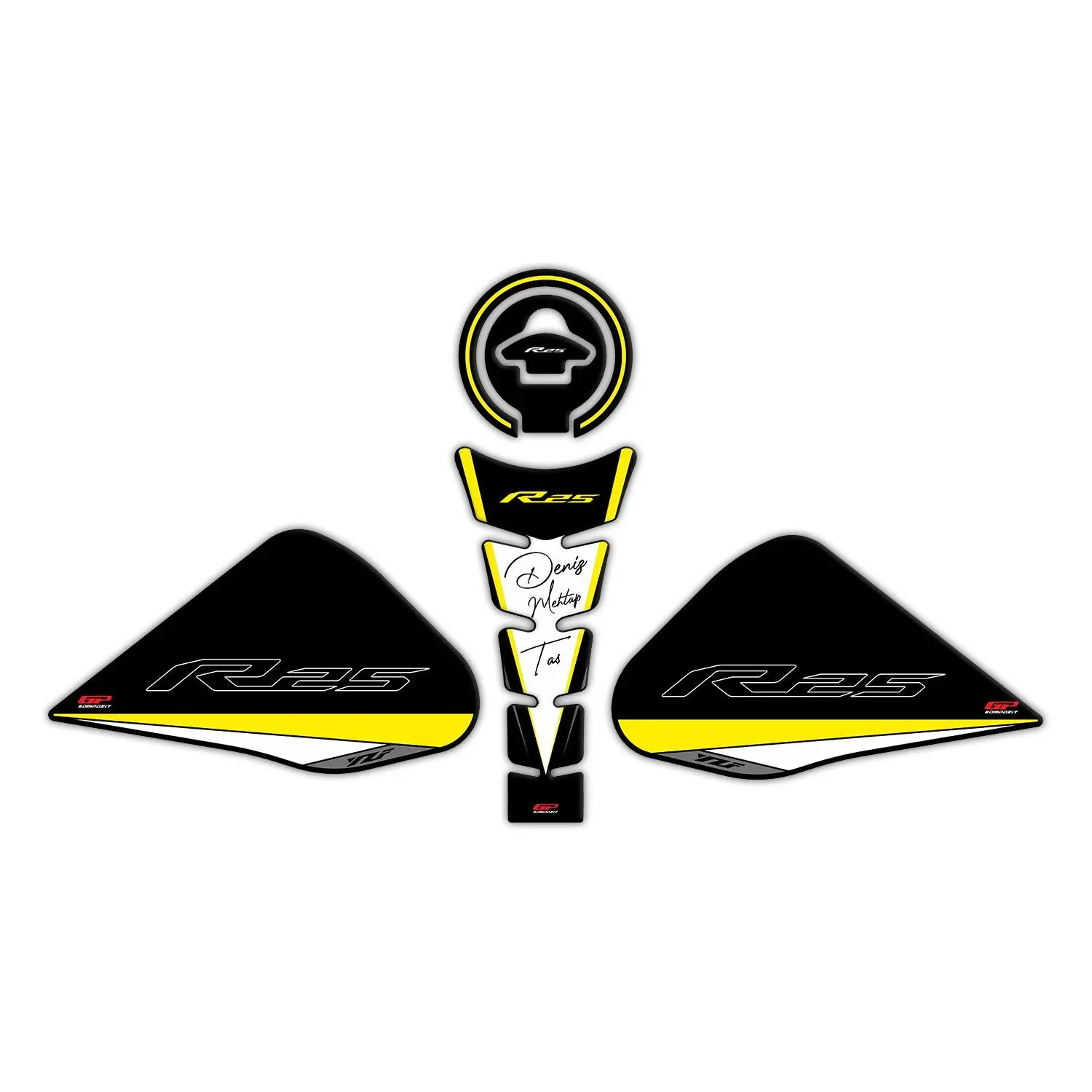 

GP For Personal R25 2015-2018 Compatible Tank Pad Set Yellow