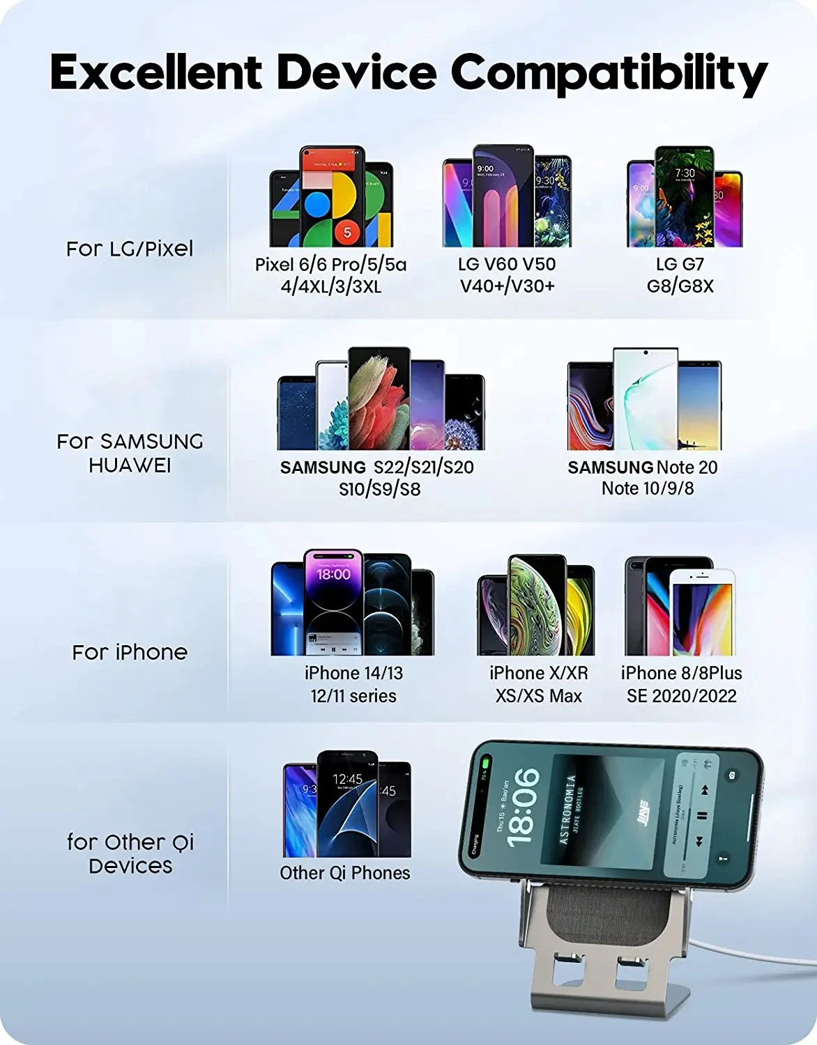 Ceny Metalowa ładowarka Bezprzewodowa 30W Szybka ładowarka Qi Stojak Ze Stopu Aluminium Dla IPhone 14 Pro Max Plus 13 12 11 XS XR 8 Samsung S22 S21 S20