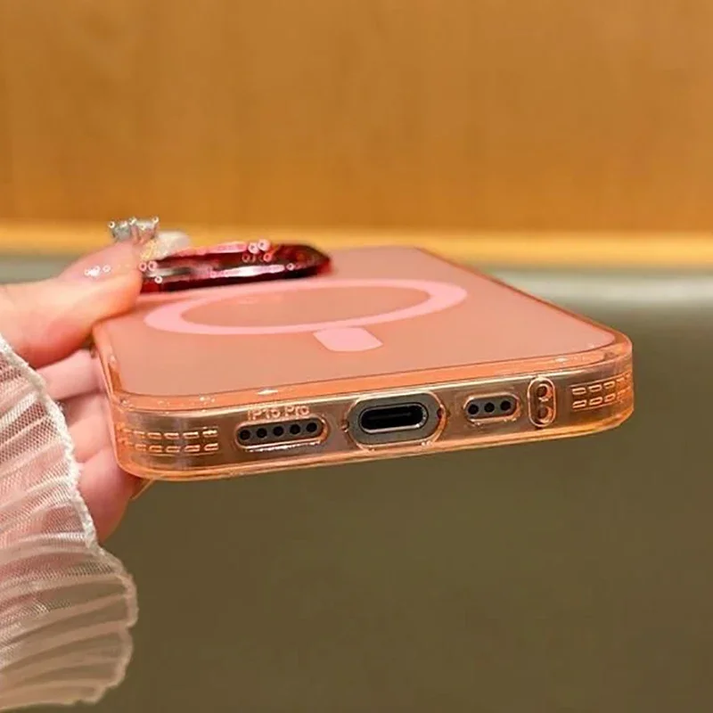 Модный цветной серебряный магнитный матовый чехол для iPhone 15 13 11 14 12 Pro Max Plus