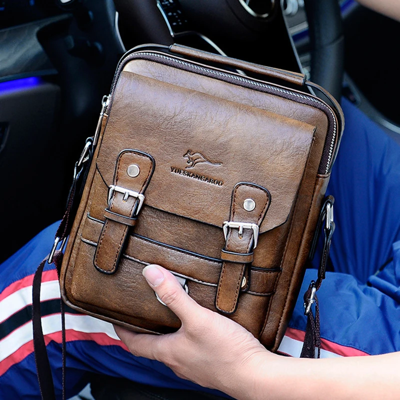 Сумка на плечо из искусственной кожи мужская квадратный портфель деловой тоут