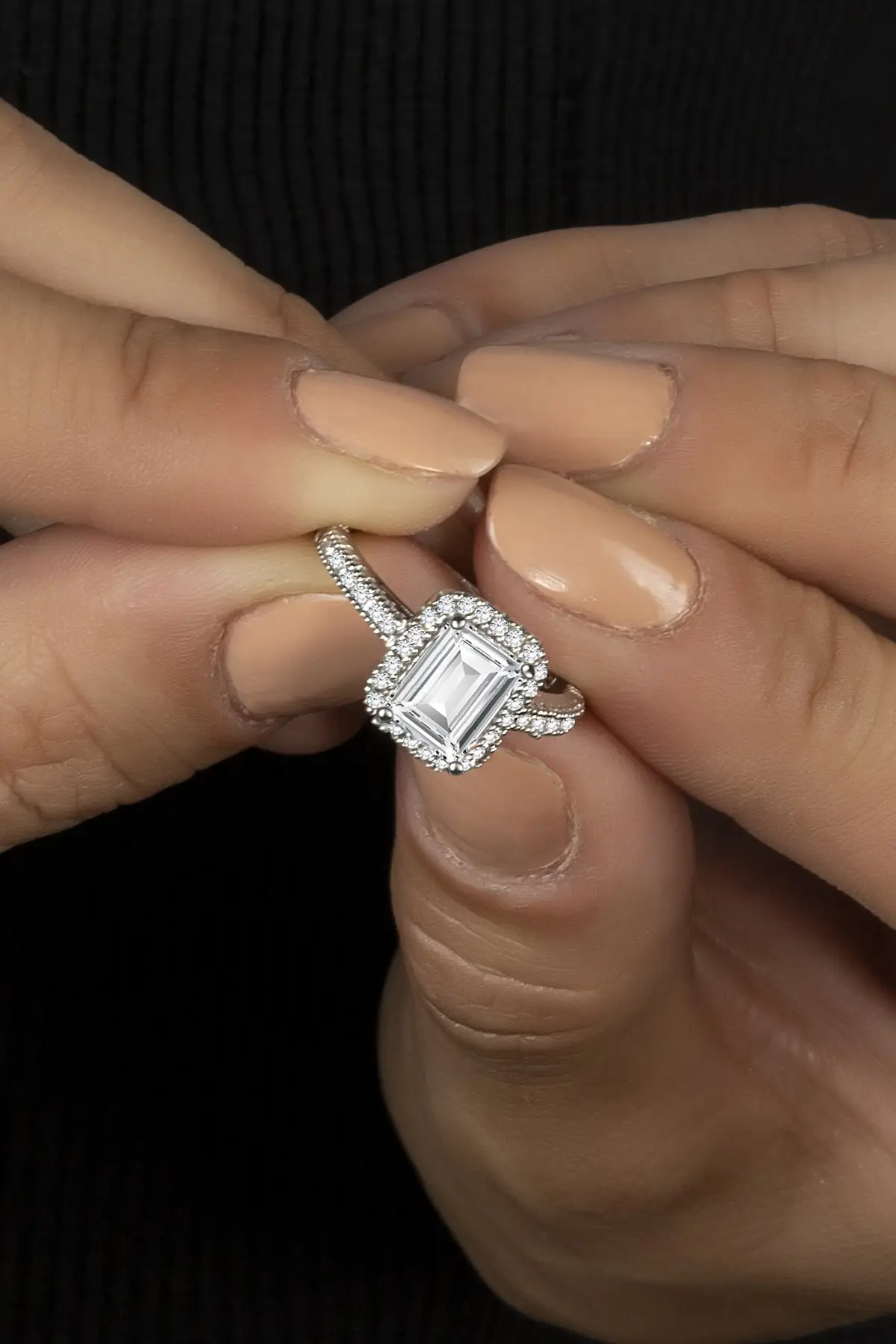

Crystal Diamond Zirconia lighted in the Box lab Diamond 1. 16 carat engagement ring