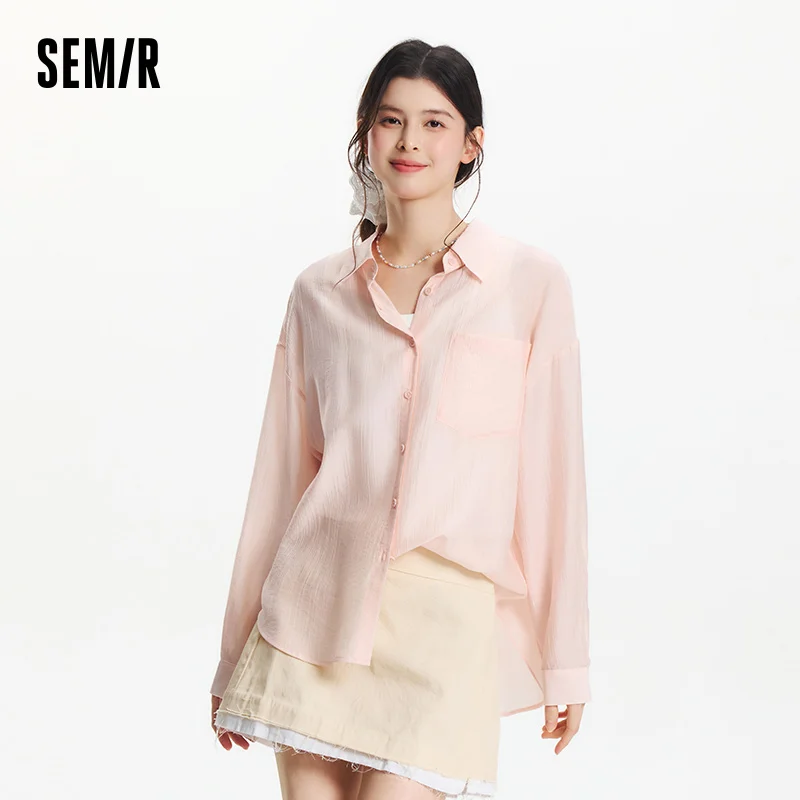 Фото Женский комплект Semir: рубашка и брюки, текстурированный, свободный крой, городской повседневный стиль, мягкий и удобный, для ежедневной носки №4