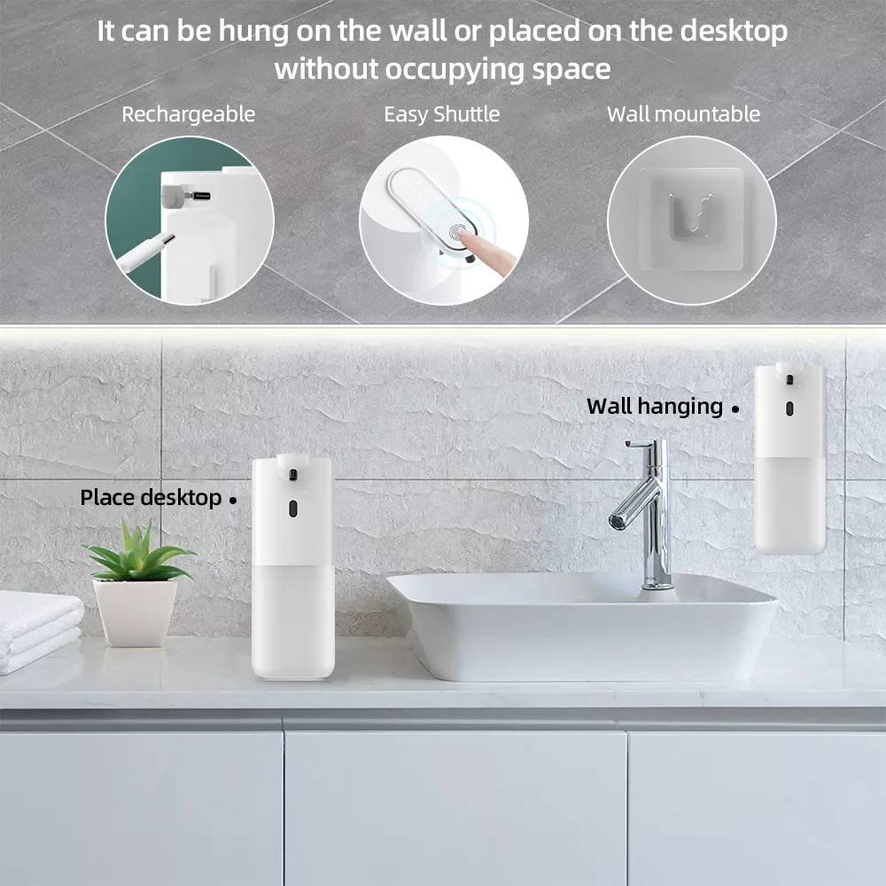 

Automatic Soap Dispenser Sensor Foam Type-C Charging High Capacity Smart Liquid Soap Dispenser with Adjustable Switch