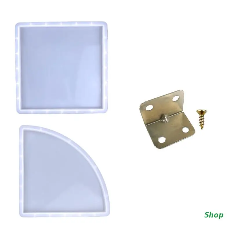 

L5YC Diy Crystal Epoxy Mold Wall Round Sector Shelf Mould Ornaments Silicone Mold