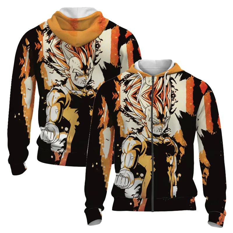 

Толстовка Goku на молнии для мужчин и женщин, уличная одежда с капюшоном из м/ф «Драконий жемчуг зет», куртка оверсайз в японском стиле аниме, ...