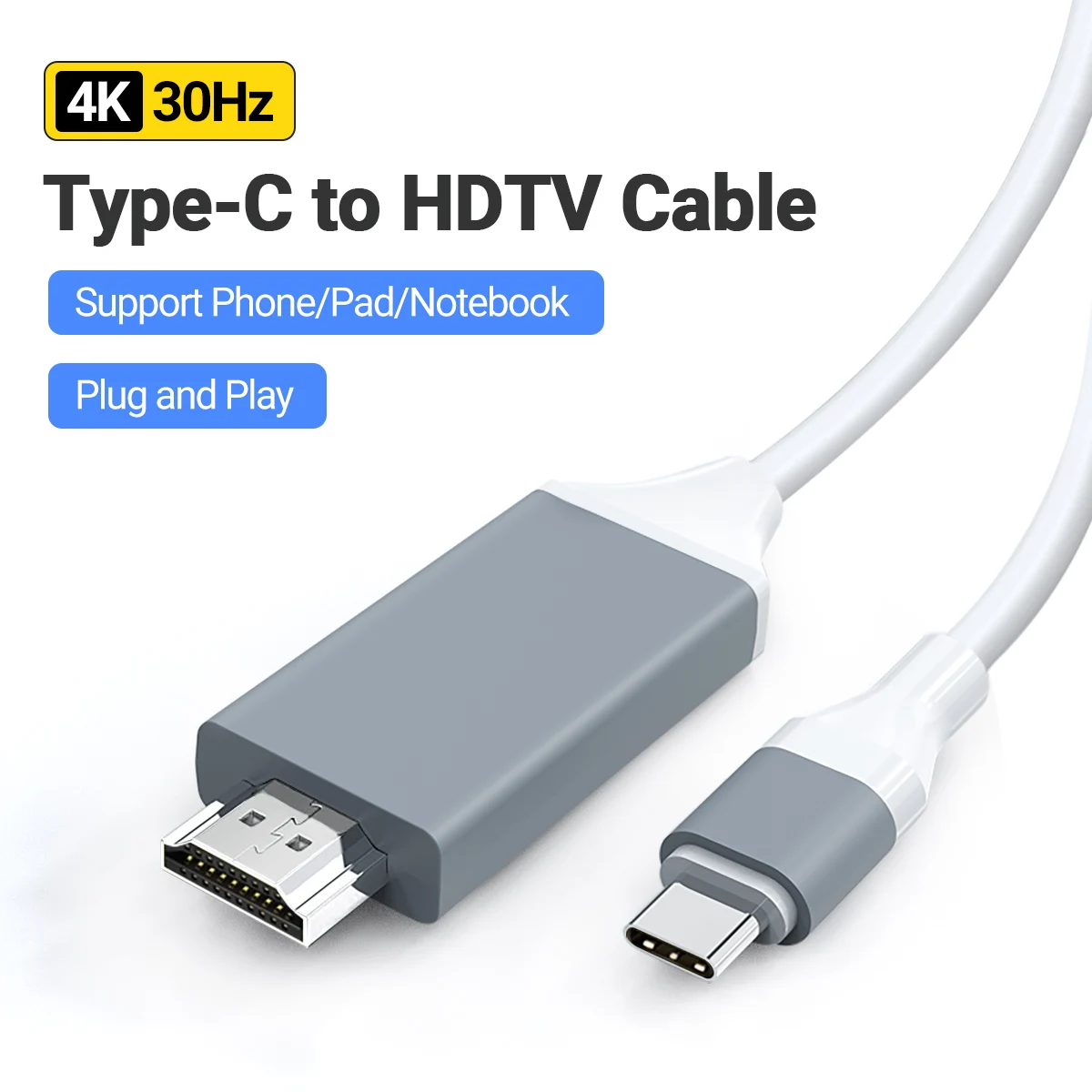 Высокоскоростной кабель Gopala с USB Type C на HDMI 1 4 (совместим Thunderbolt 3/4)