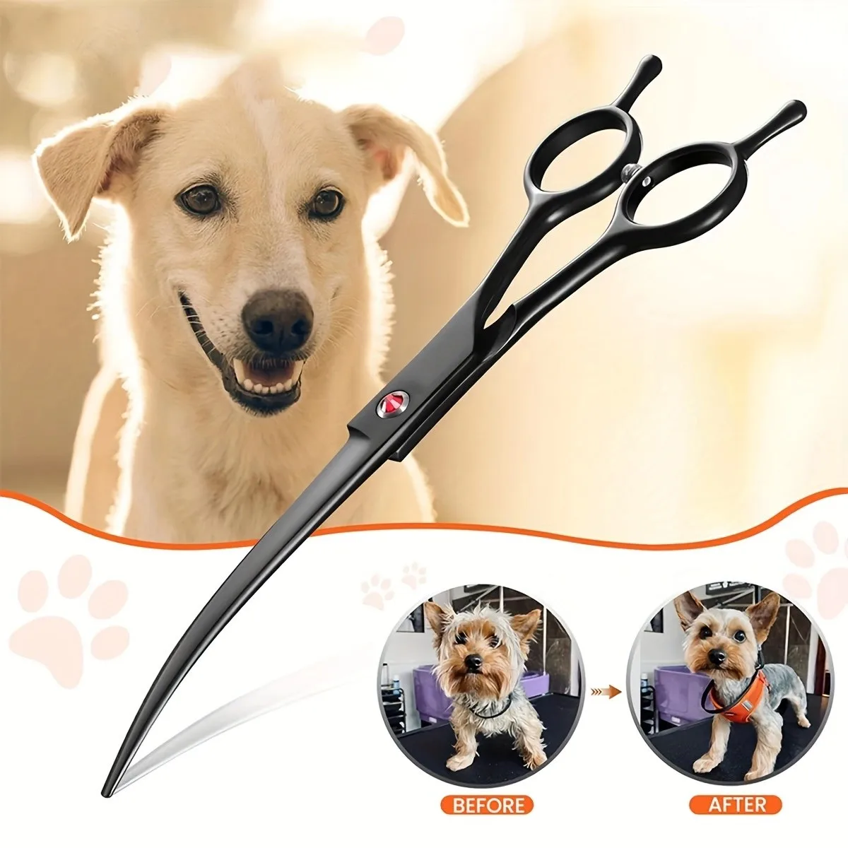 Профессиональные ножницы для груминга домашних животных 7 5 дюйма изогнутые