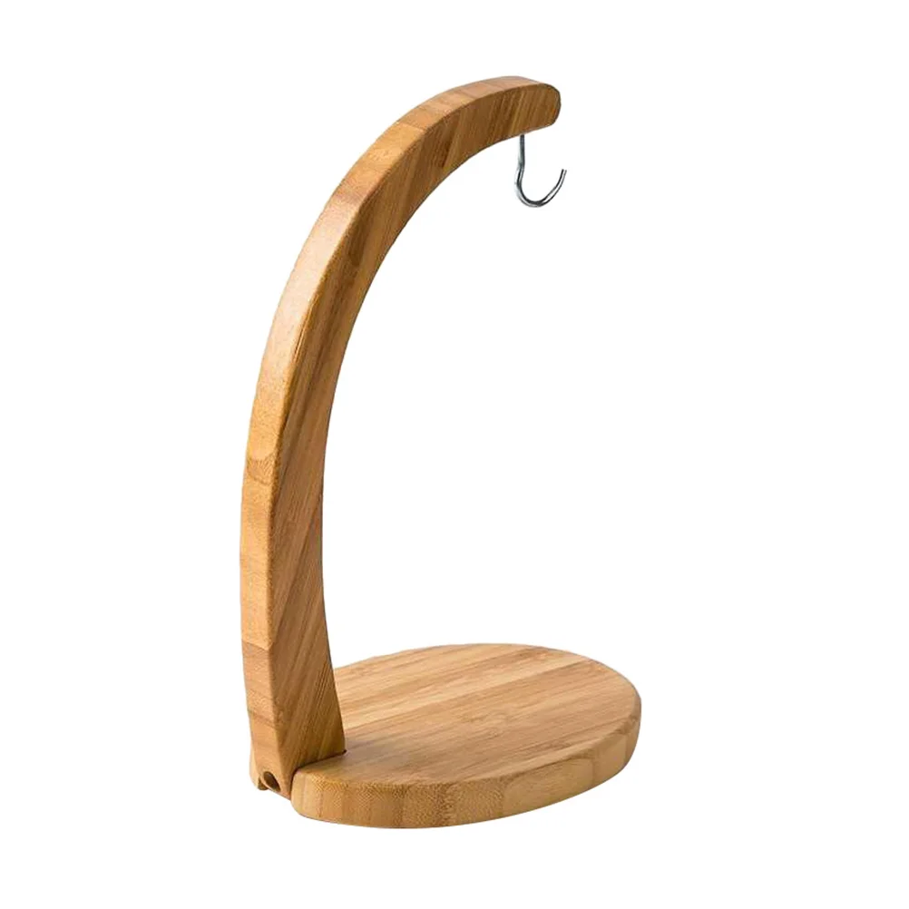 

Wire Storage Shelves Bamboo Banana Rack Wooden Coat Hanger Household Fruit Holder