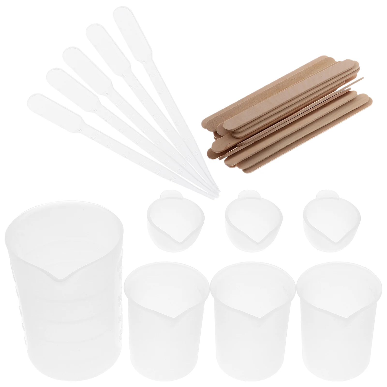 

Resin Epoxy Silicone Mixing Cups Cup Measuring Supplies Making Mixer Spoons Stirring Wooden Popsicle Dropper Sticks Set Stir Non