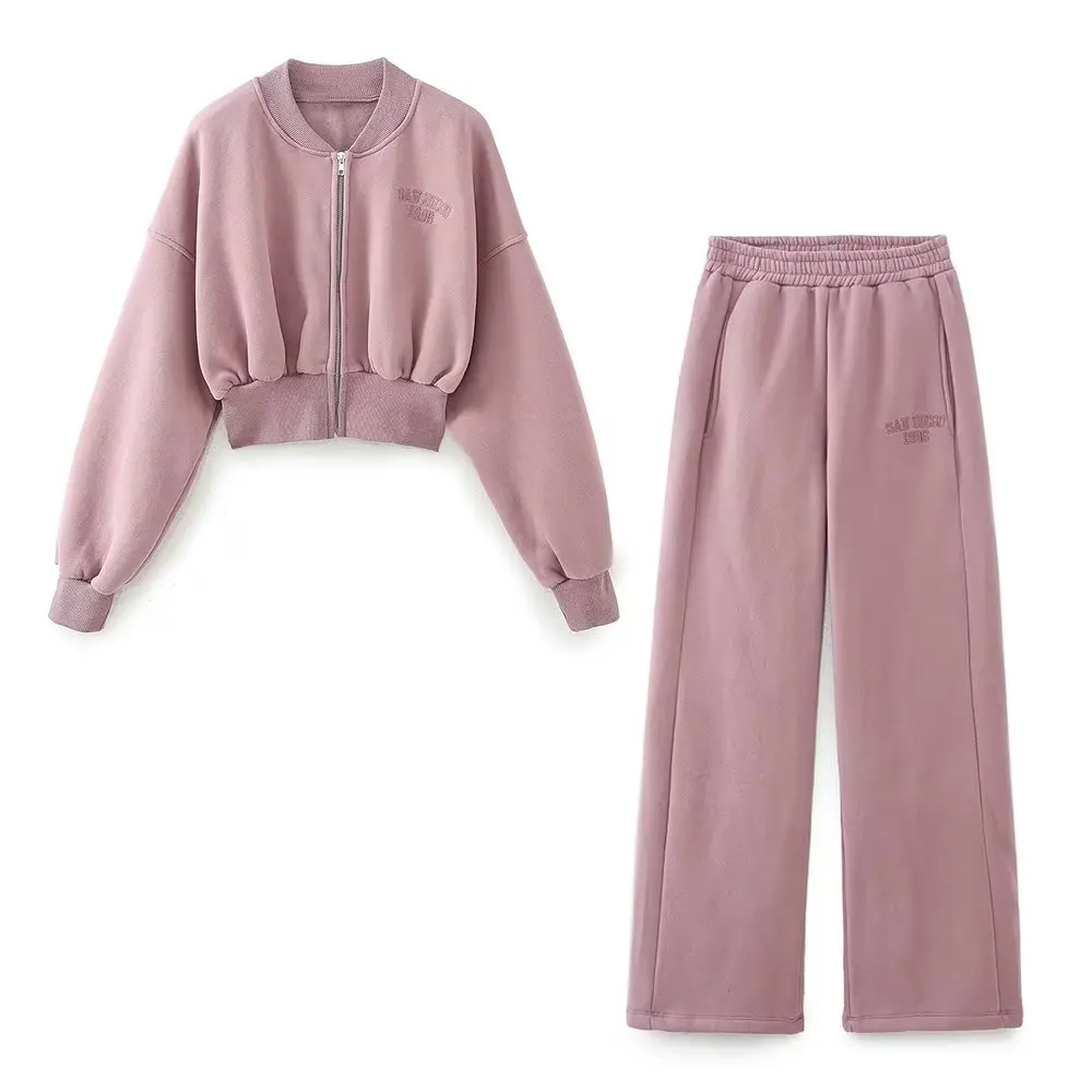 

Women Autumn New Fashion Embroidery washing effect Cropped Sweatshirts Vintage Long Sleeve Zipper Female Pullovers Chic Tops