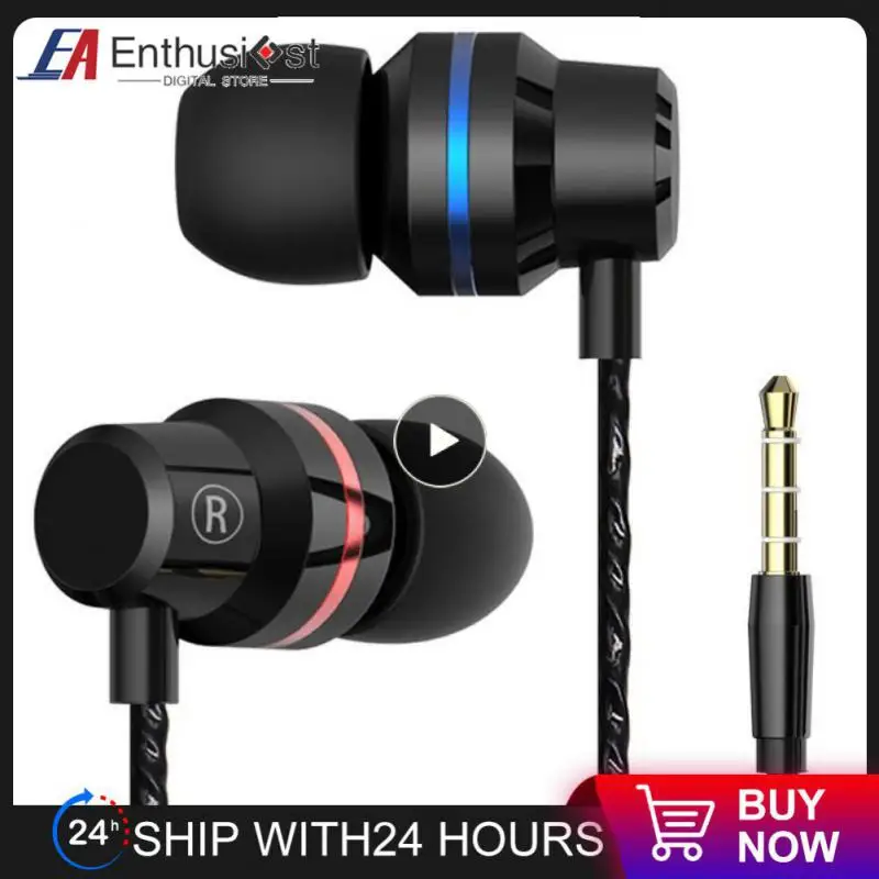 

Metal Earphone Microphone Earphone Portable In-ear Wired Headset 3.5mm Smartphone Headset Headphone Cable Round Hole Earphone