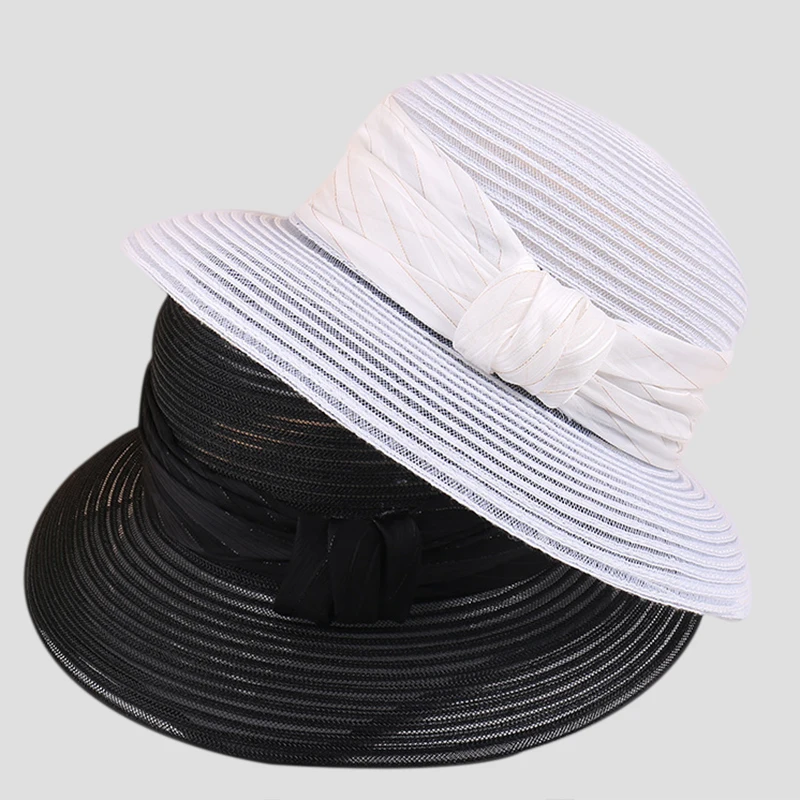 Фото MAXSITI U летняя дышащая Солнцезащитная шляпа Sombreros для женщин Складная пляжная шляпа в рыбацком стиле черная соломенная шляпа Панама Кепка №3