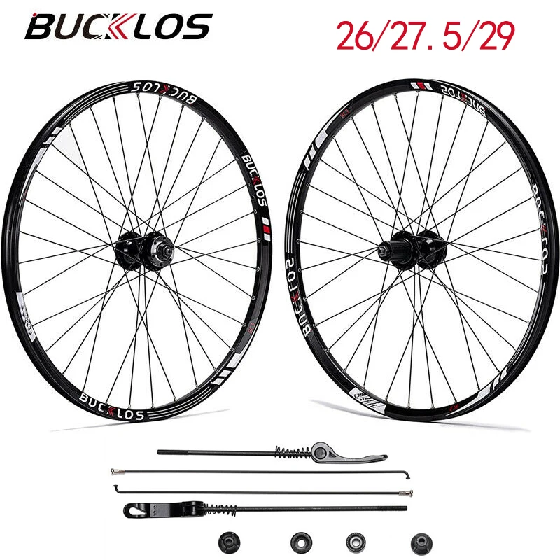 BUCKLOS MTB Bike Wheelset 29 26 27 5 inch Wheels Bicycle DH Mountain Bike Quick Release Front Rear Bicycle Wheels Set Bike Parts