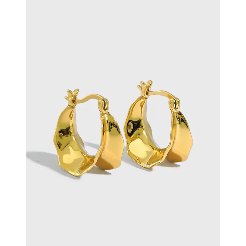 

Korean version of ins minority irregular concave convex S925 sterling silver female earring earring