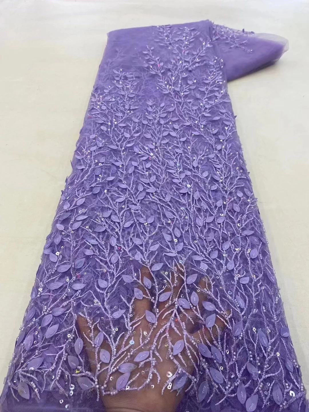 

Luxury African Lace Fabric 2023 High Quality Lace High-end french Heavy Beaded Sequins Lace Fabric for Wedding Dress
