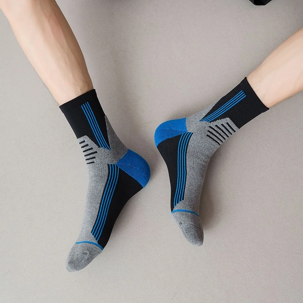 5 Pairs Foot Terry Thickened Cotton Men Sports Socks Professional Outdoor Running Exercise Casual Women Cotton Socks