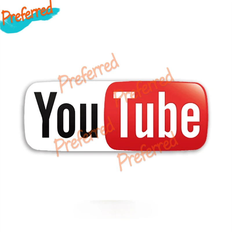 Виниловая наклейка YOUTUBE на окно автомобиля ноутбук высечка водонепроницаемый