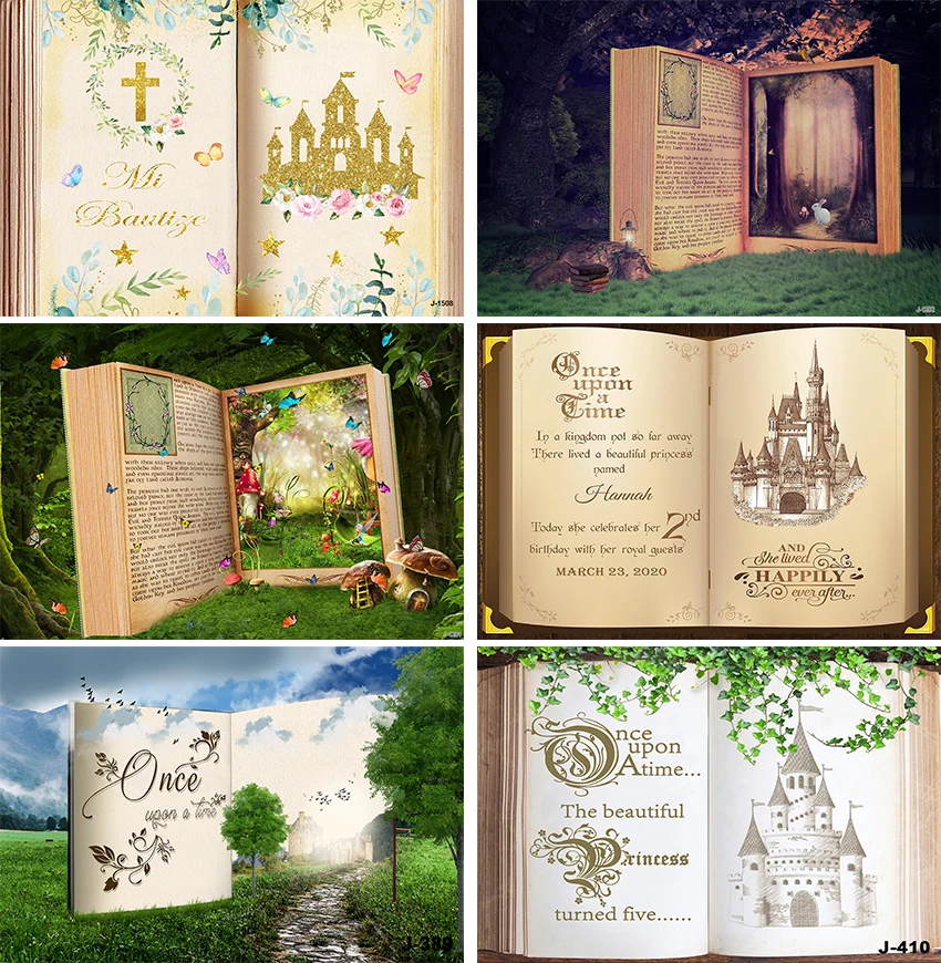 

Fairy Tale Book Background Photography Retro Castle Princess Romantic Wedding Birthday Party Backdrop Photo Studio Props