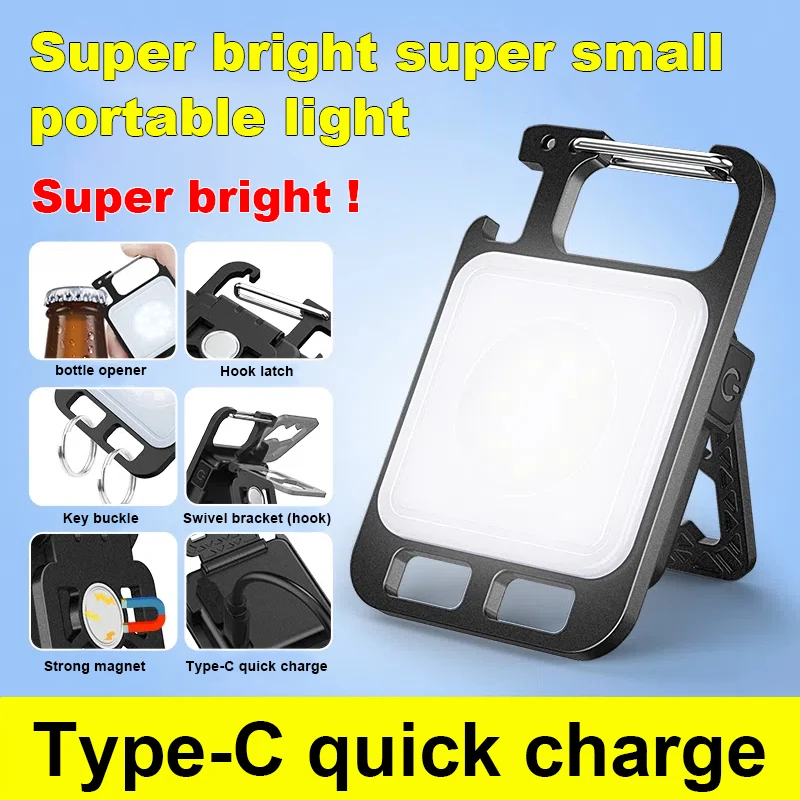 

Outdoor Mini Keychain Light Portable Light Corkscrew Flashlight Pocket Small Flashlight Lamp Work Rechargeable Camping