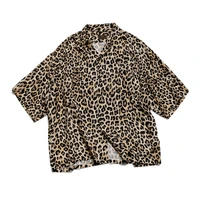 kapital hirata hohiro unisex leopard print japanese hawaiian casual short sleeve women and men summer rayon shirt