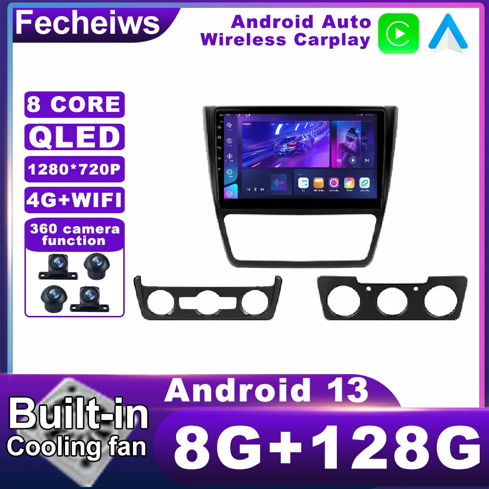 

10.1 Inch Android 13 For Skoda Yeti 2009 - 2014 Car Radio Stereo DSP Autoradio Video QLED WIFI AHD No 2din RDS Multimedia ADAS