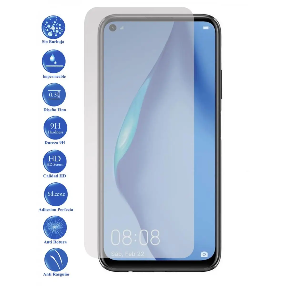

Huawei P40 Lite tempered glass screen Protector 9H for movil - Todotumovil