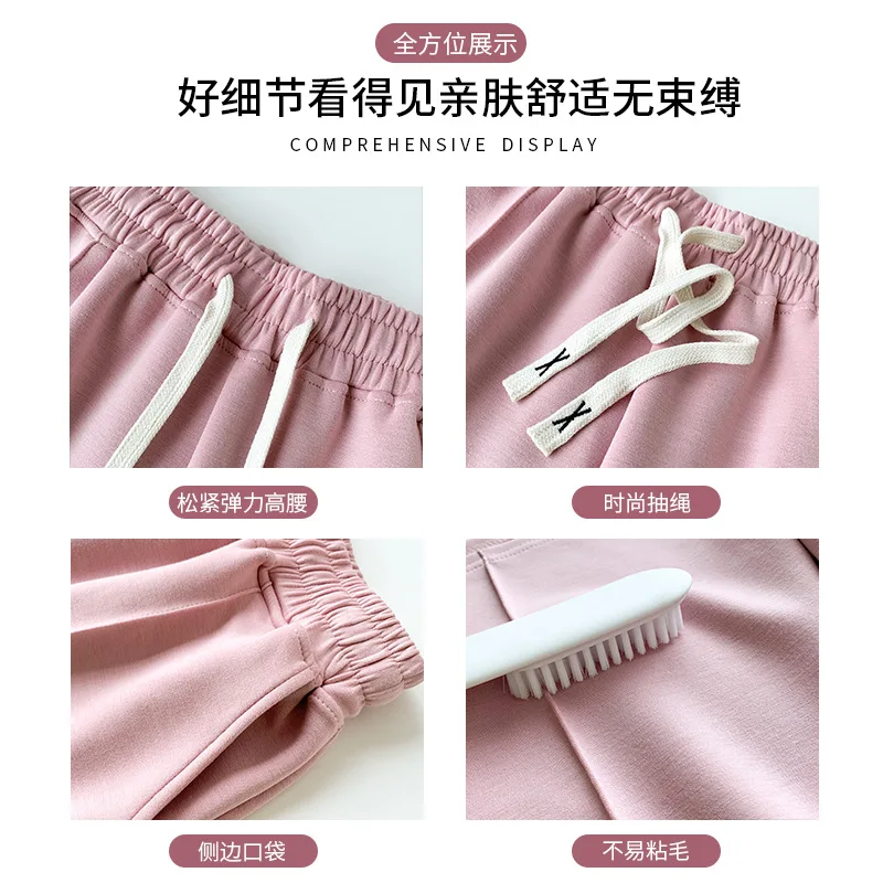 Shorts girl summer five points to wear slacks relaxed joker running wide-legged pants