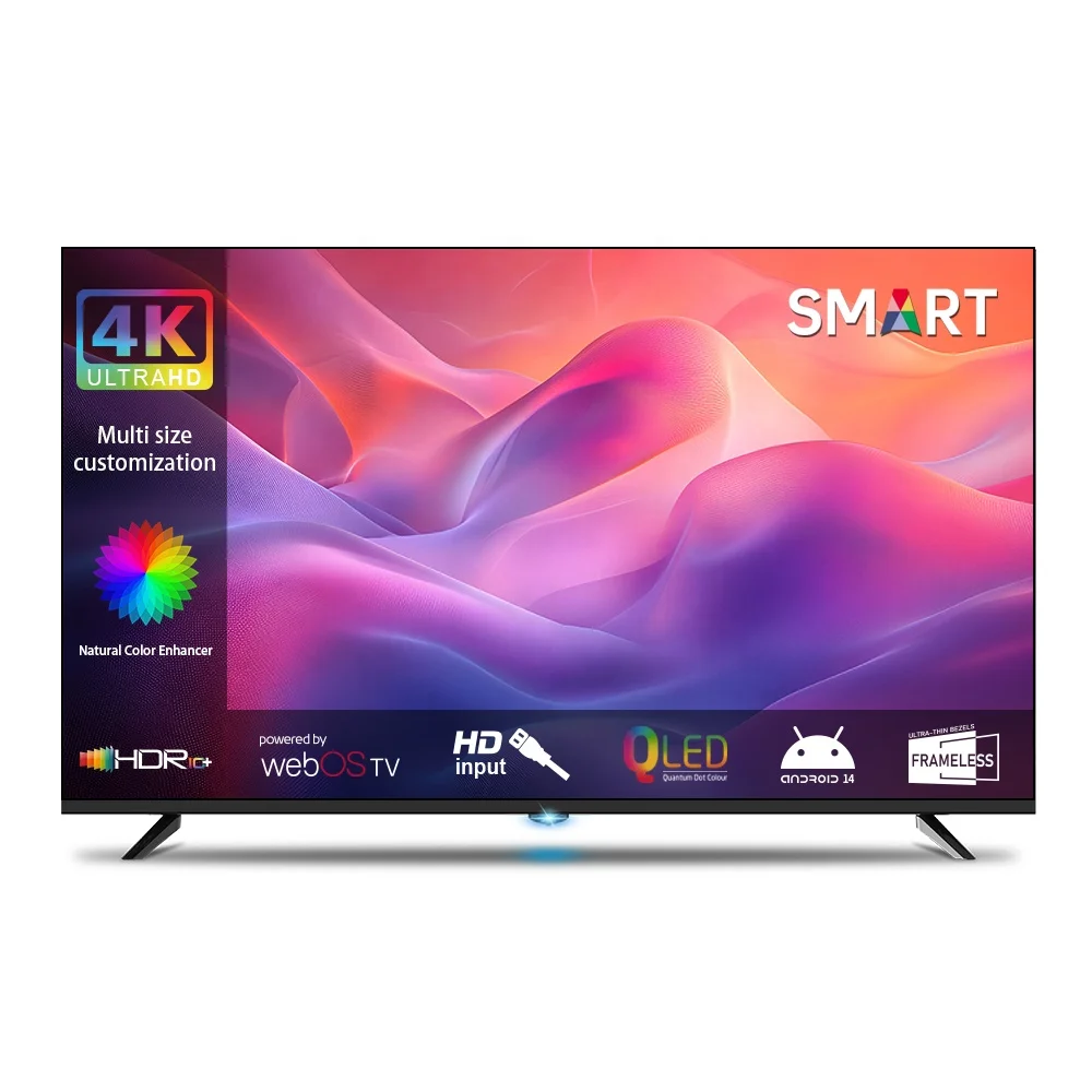 Фото Телевизоры Android 32, 43, 50 дюймов, черные, LED, 4K UHD, с LAN-интерфейсом, Smart TV №1