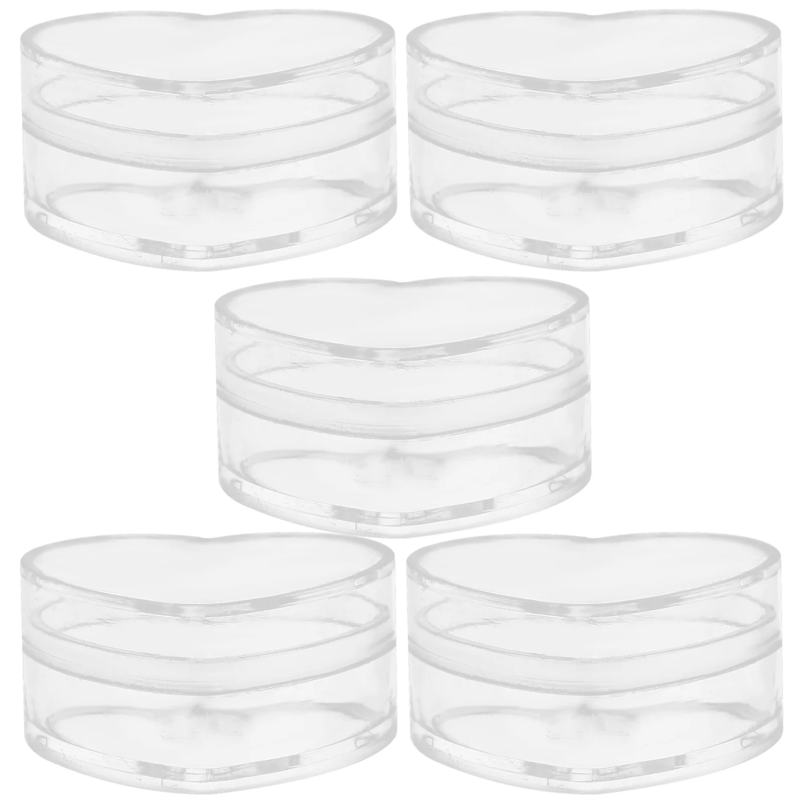 

5pcs Clear Heart Shape Storage Cases Heart Boxes Jewelry Cases Small Gift Containers