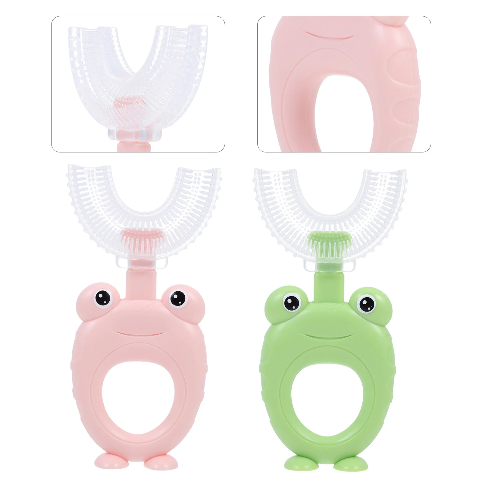 

U Toddler Kids Brush Training Baby Children Mouth Shaped Cleaning 4 Age Manual Whole Silicone Toothbrushes Oral Infanthandheld