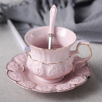 ceramic european coffee cup small luxury small fresh elegant high end creative water cup with spoon office tea set set