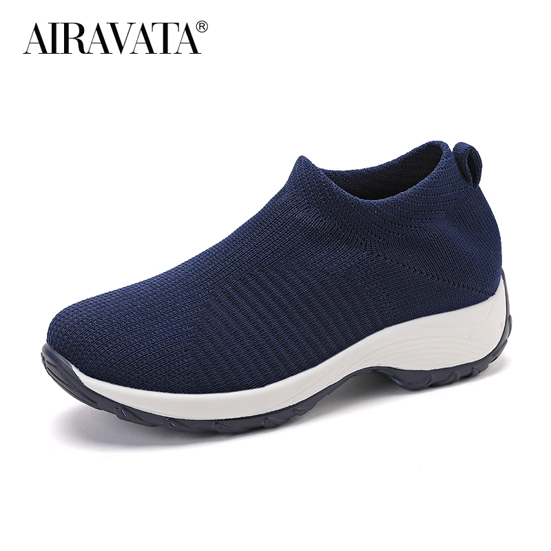 Women Sneakers Fashion Comfortable Flexible Breathable Mesh Walking Shoes Female Slip-On Flats Loafers Zapatos Deportivos