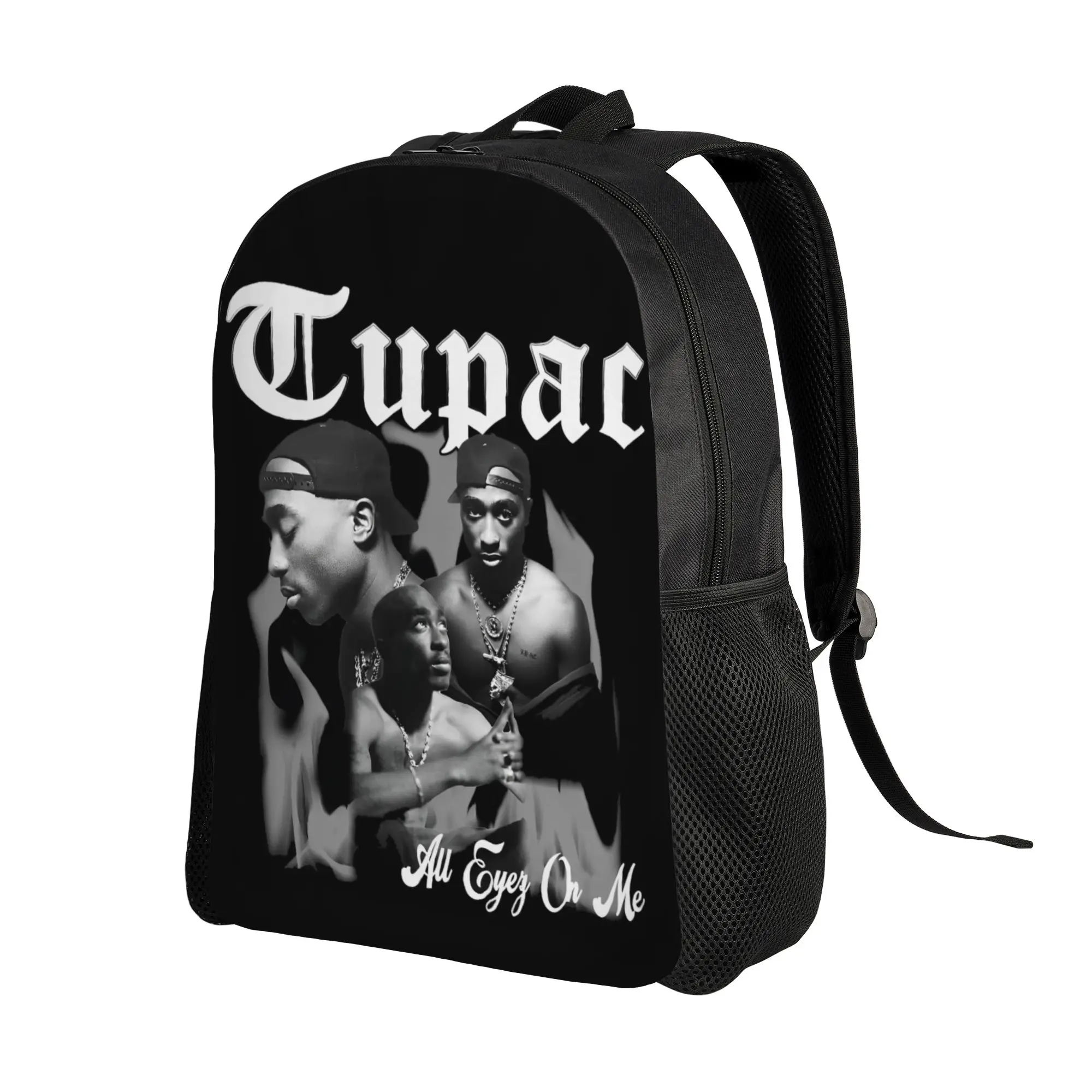 Фото Популярный рюкзак с изображением рэпера 2Pac для мужчин и женщин, стильный рюкзак для школы, походов, путешествий, повседневный рюкзак, холщовая сумка с Тупаком, подарок №2